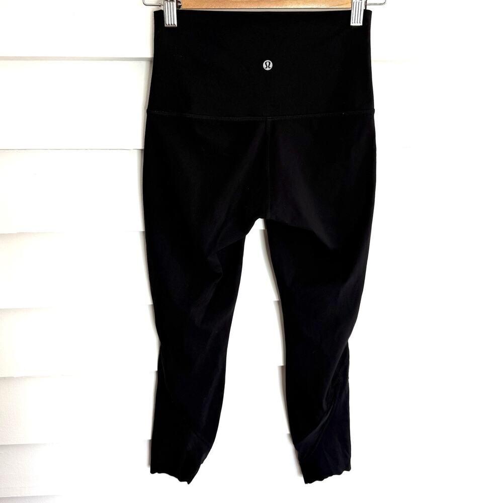 Lululemon Wunder Train Crop Everlux Black High Rise Leggings Size 4